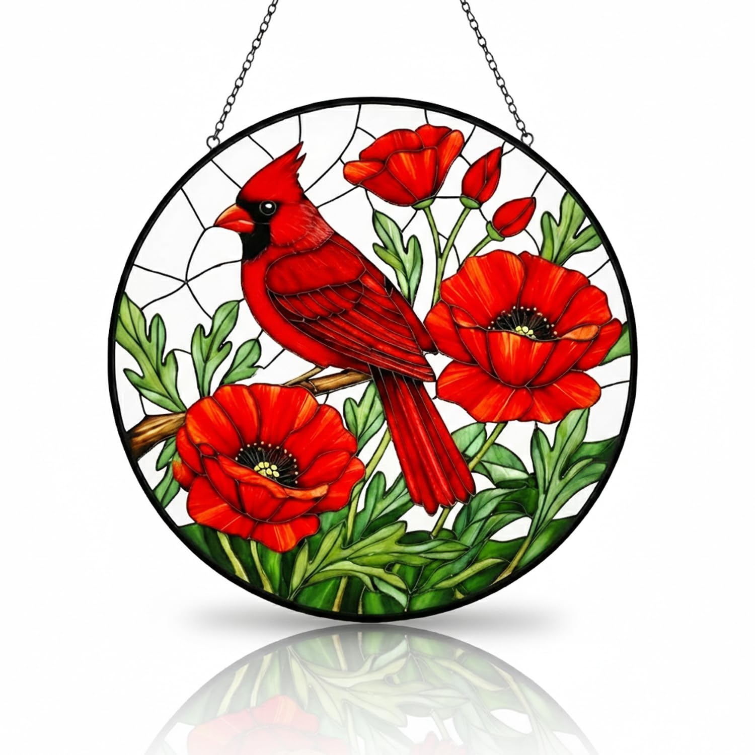 Cat Stained Glass Window Hanging,Black Cat & Bookshelf Sun Catchers for Indoor Window Hanging Decor 7.8x7.8in Book Stain Glass Suncatcher Gifts for Book Lovers Birthday Gift for Women Mom Grandma